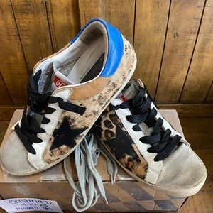 Gorgeous VGUC Size 37 Leopard Pony Hair GGDB Superstars!!